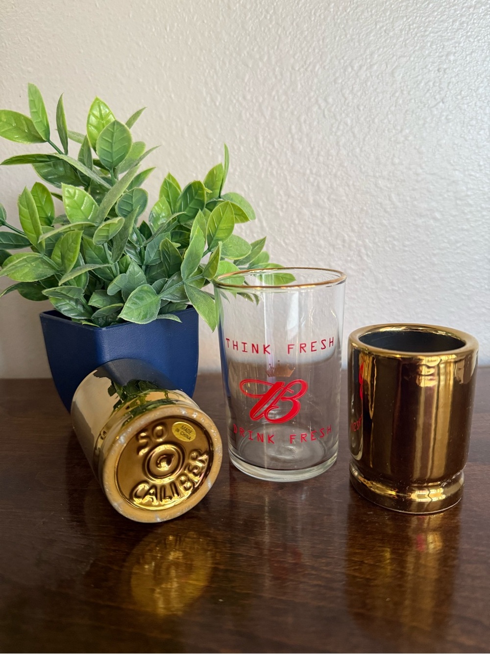 Budweiser Glass + Gold .50 Caliber Shot Glass Set 🍻✨
